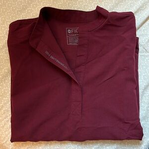 Figs burgundy rafaela top